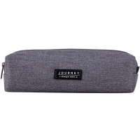 得力(deli)笔袋 66683 灰色 简约时尚学生上班族笔袋 家用办公 大容量 学霸小方形笔袋