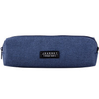 得力 笔袋 66683 深蓝 学生大容量 方形铅笔收纳袋/文具袋