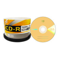 嘉仕吉50片塑封装 HongQi商务金CD-R空白刻录光盘 车载音乐数据文件刻录碟片空盘片700MB 52X 80Min