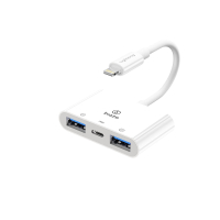 毕亚兹 iPhone/ipad转换线鼠标键盘U盘硬盘相机声卡麦克风充电Lightning转USB转换器