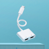 毕亚兹Type-C转双Type-C耳机转接线支持华为苹果15/16手机ipad pro转换器头二合一分线器