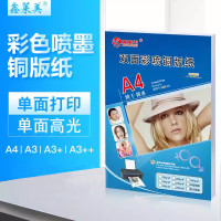 鑫莱美(Xinlaimei)5包装 200克 A4 彩喷单面铜版纸 杂志封面画册铜版纸 彩喷单铜相纸胶装喷墨染料打印纸 50张/包
