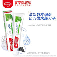 高露洁劲白小苏打美白牙膏 去渍清新口气男女家庭装护龈清新 竹炭薄荷 120g