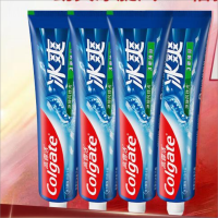 高露洁冰爽三重薄荷牙膏清新口气含薄荷因子去牙渍牙膏套装 [冰爽薄荷]4支120克