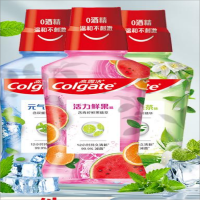高露洁(Colgate)漱口水 清新口气深层清洁杀菌 无酒精簌涑口液男女士 绿茶+薄荷+鲜果 250ml*3