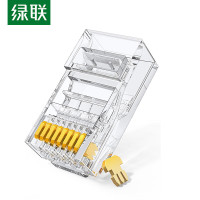 绿联 六类网线水晶头50U千兆网络镀金工程级RJ45接口连接器8P8C电脑网络连接头100个装20840 NW177