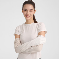 卡蒙(Kenmont)凉感防晒袖套女夏天防紫外线开车手臂套骑行长款冰袖手套薄KM-6094均码