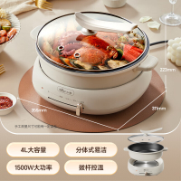 小熊(Bear)DHG-C40T1电火锅 多用途锅大容量大功率涮烤火锅可拆锅电热锅
