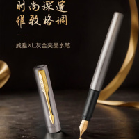 派克(PARKER)钢笔 威雅XL灰金夹墨水笔 签字笔 节日礼物生日