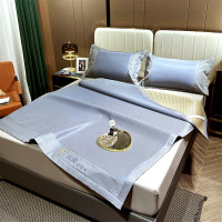 唐纳家纺3A抗菌冰丝席三件套 天蓝 席面180*198CM 枕套48*74CM*2 TN-SSM23023-1