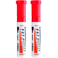 宝克(BAOKE) 6mm 红色POP唛克笔 海报广告画笔 彩色马克笔记号笔 2支装 MK840-6