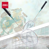 得力(deli)安格耐特FH129国风麒麟铁合金分体羽毛球拍(黄)(付)