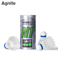 得力(deli)安格耐特F2211尼龙羽毛球 (白色)(3个/筒) 青少年训练羽球室内稳定奥运杯