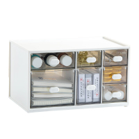 禧天龙(Citylong)H-7288 1.6L禧上桌面收纳盒 抽屉式桌面收纳盒透明分格化妆品收纳办公桌多层置物盒小物