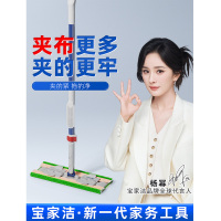 宝家洁 夹布平板拖把家用地板专用干湿替换拖布懒人神器 新一代蝶飞夹布平拖+2片布