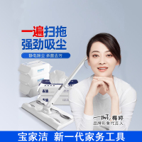 宝家洁 静电除尘纸懒人家用一拖净拖地神器适免手洗G143去油杀菌湿巾*6包