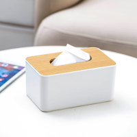 禧天龙(Citylong)H-8885竹木纸巾盒(白) 洗脸巾收纳盒卫生间厕纸盒