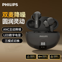 飞利浦(PHILIPS)新款蓝牙耳机入耳式真无线蓝牙耳机运动高音质长续航男女同款T...