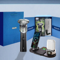 飞利浦(PHILIPS)动力电动剃须刀+六合一无线万能充电器 智能高端商务礼品套装
