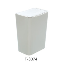 禧天龙(Citylong)T-3074键盘垃圾桶4个装(布丁白) 大号容量卫生间厨房简约按压式带盖垃圾桶
