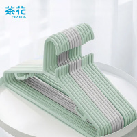 茶花(CHAHUA)大衣架 防滑晾衣架子衣服架衣挂衣服撑子46cm浅绿5只 0731浅绿