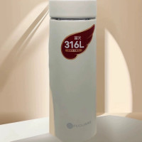 富光 2418优铭商务真空杯316不锈钢带滤网男女士车载保温杯 500ml 白色