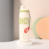 富光 酷尔休闲保温杯大容量316L高颜值男女水杯学生运动便携水杯子600ml FGZ2427-600 白色