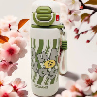 富光 优U双饮弹盖水杯316不锈钢大容量吸管保温杯600ml 2439-600 白色