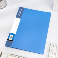 得力(deli)资料册pp材质 DP073 30页办公必备 灰蓝 1个