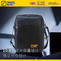 蓝旅(TRAVEL BLUE)811黑色 单肩包男士背包 休闲斜挎商务时尚男包小包防泼水 10.6寸
