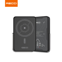 锐思RECCI[3C认证]可上飞机移动电源一万毫安磁吸无线充充电宝适用于苹果12/13/14/15通用 RPB-W32黑