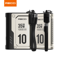 锐思RECCI[3C认证][可上飞机]移动电源一万毫安多接口充电宝支持苹果15/16兼容安卓华为 RPB-P57黑色