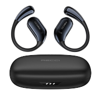 锐思RECCI 蓝牙耳机挂耳运动高清HiFi音质开放式适用于苹果华为安卓无线耳机 REP-W73黑色