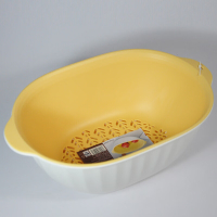 禧天龙(Citylong)C-7322节节筛盆(黄) 厨房客厅家用塑料筛盆洗水果淘米滤水篮