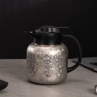 焖大师 纯钛闷泡壶M1100T高端保温养生闷泡壶纯钛茶壶茶水分离保温壶 冰花银1100ml