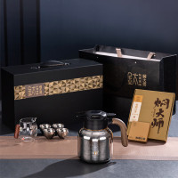 焖大师 伯爵纯钛套装MT1600T闷泡壶商务套装温显保温壶公道杯钛品杯办公