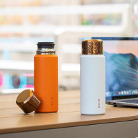 焖大师(MENDASHI)龙盛随行杯MD500T保温杯随行杯户外便携钛茶隔保温杯珍珠白 500ml