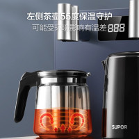 苏泊尔(SUPOR) 茶吧机 家用大尺寸显示 大容量玻璃泡茶壶 1.0L无缝双层防烫水壶 蒸汽挡板 SW-CBJ07