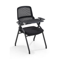 伊锋顺折叠培训椅带桌板带写字板桌椅一体培训班椅子 黑架 黑背黑坐