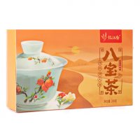 忆江南 茶叶八宝茶礼盒三炮台过年金银花菊花桂圆盖碗银川特产 八宝茶280g*1盒