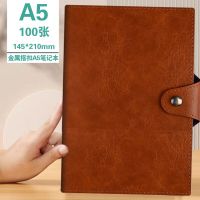 斯莫尔(SIMOER)A5/75G100张记事本带扣皮面笔记本办公笔记本子会议记录本A5带扣棕色3014可定制