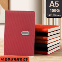 斯莫尔(SIMOER)A5/100G100张会议记录本记事本皮面日记本商务软皮本A5带扣笔记本-红色3015可定制