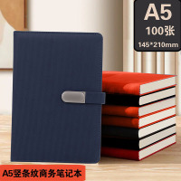 斯莫尔(SIMOER)A5/100G100张会议记录本记事本皮面日记本商务软皮本A5带扣笔记本-蓝色3015可定制