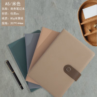 斯莫尔(SIMOER)A5/80G140张笔记本会议记录本记事本加厚皮面日记本商务软皮本A5搭扣米色3017可定制