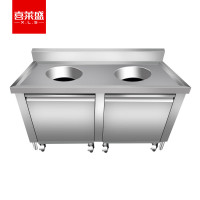 喜莱盛 不锈钢收残车残食柜1.5米长 单位餐厅食堂厨余垃圾分类泔水回收车201不锈钢