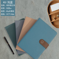 斯莫尔(SIMOER)A5/80G140张笔记本会议记录本记事本加厚皮面日记本商务软皮本A5搭扣浅蓝3017可定制