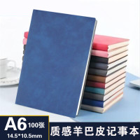 斯莫尔(SIMOER)A6米黄纸80g96张笔记本会议记录本记事本皮面日记本软皮本A6羊巴记事本深蓝3025可定制