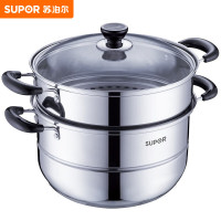 苏泊尔(SUPOR)蒸锅不锈钢双层复底汤锅二层蒸笼家用 SZ26B7