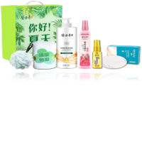隆力奇 玫瑰花露水 牛奶香皂 蛇胆牛黄花露水 浴球 菠萝格毛巾 去屑洗发水 隆力奇你好夏天六件套c款