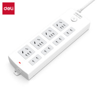 得力(deli) 18213插座_4+4_3米_PVC袋装(白)(只)